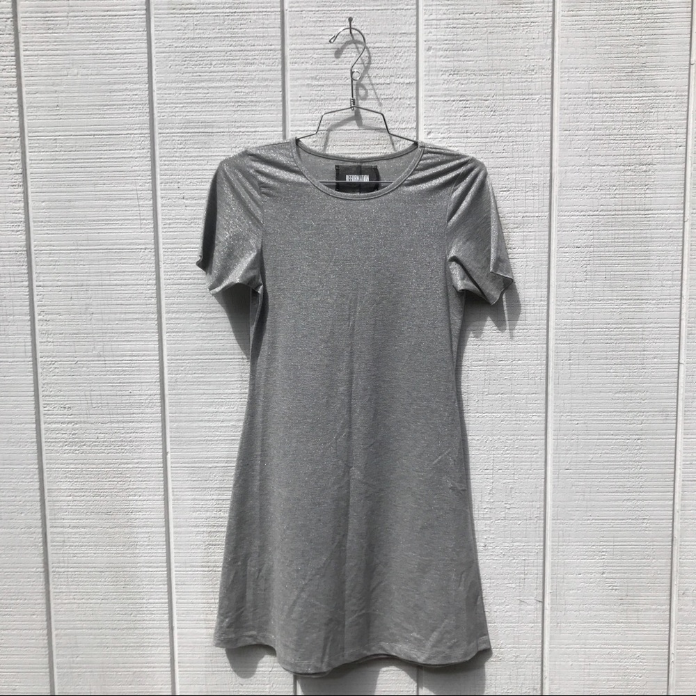 Reformation Mars dress in silver